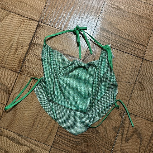 Ana Rhinestone Mesh Crop Top - Picture 2 of 5